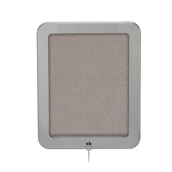 Outdoor Enclosed Combo Board, 72"x36", Satin Frame/White Porc & Pearl